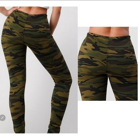 🍁LAST 1️⃣ NEW ARMY PRINT WARM FLEECE FITTED SWEATPANTS🍁 - Picture 6 of 7